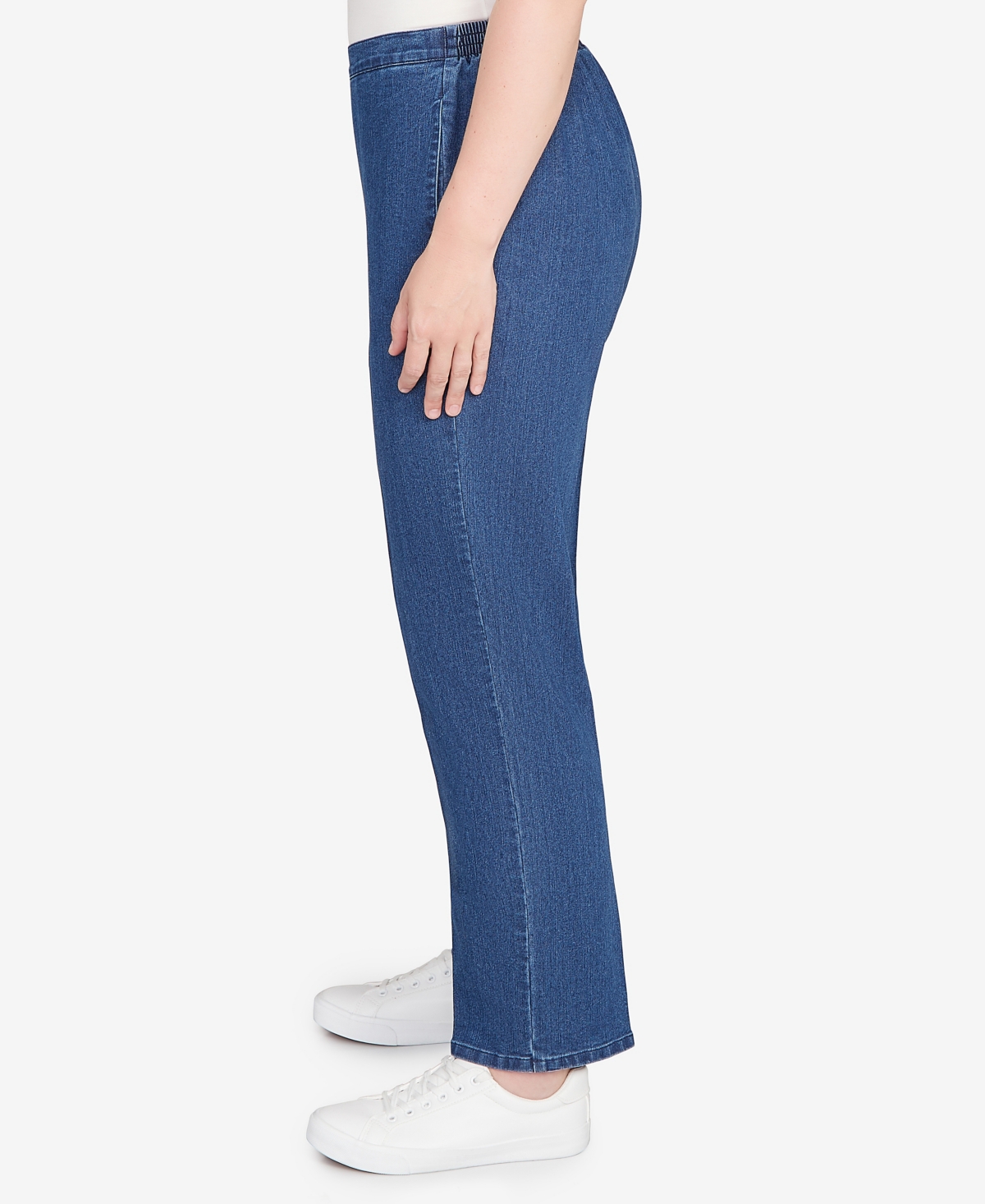 Alfred Dunner Petite Sunset Canyon All Around Elastic Short Length Denim Jeans In Blue