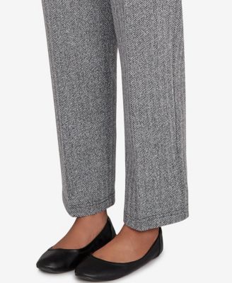 Petite Jet Setter Herringbone Knit Medium Length Pants