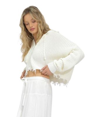 Women's Another Love Fringe Knit Zip Cardigan