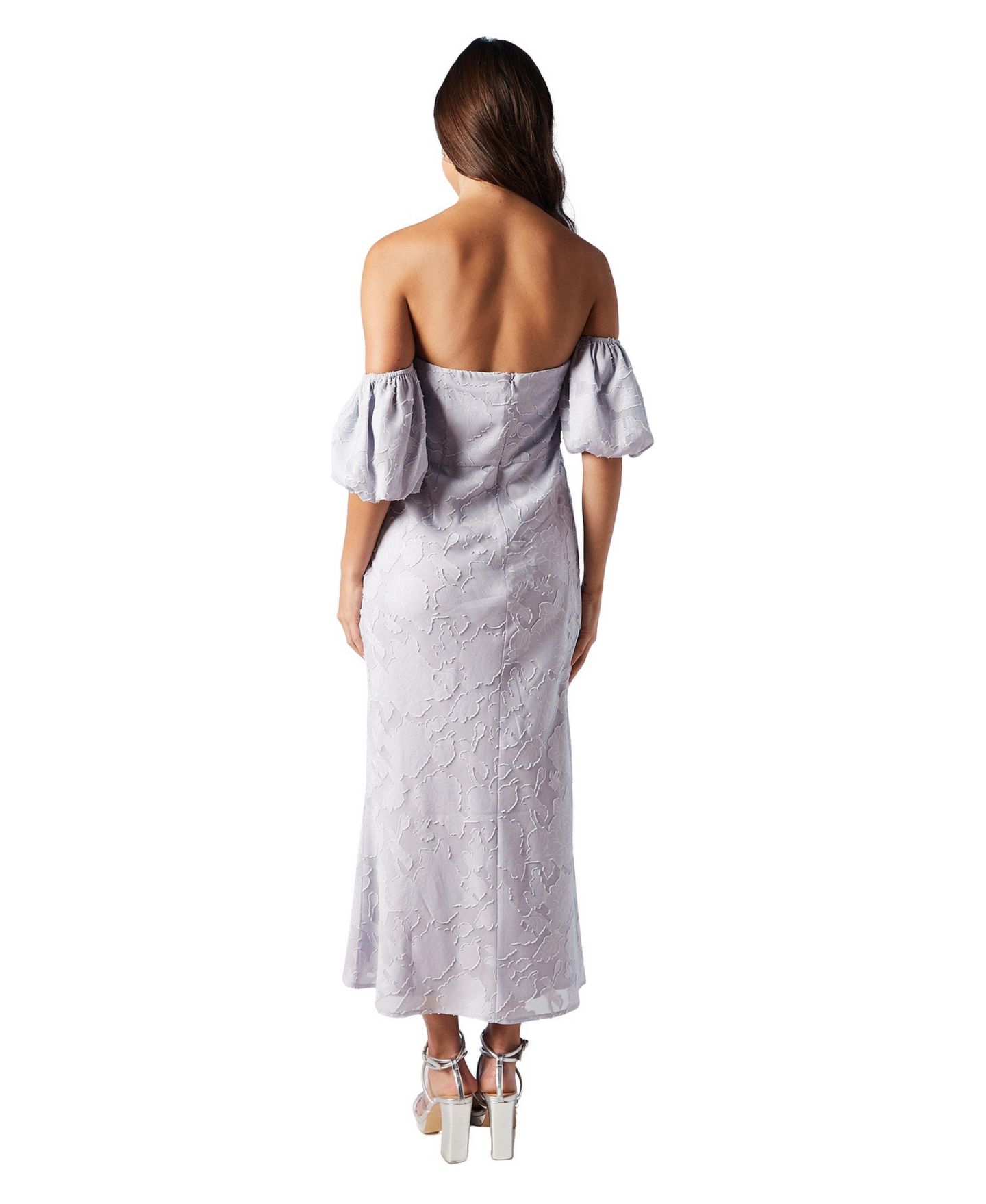 Женское платье Oasis Puff Sleeve Bridesmaids Midi, цвет: Сиреневый — фото 3