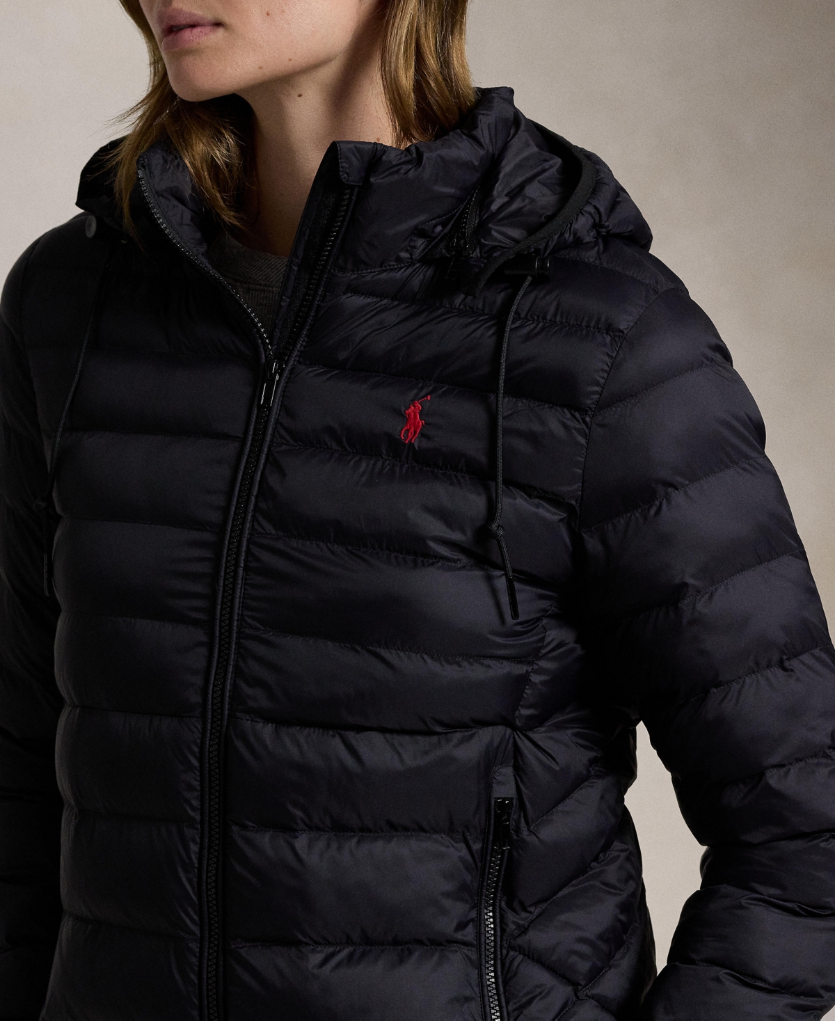 Polo Ralph Lauren Women's Water-resistant Packable Hooded Jacket In Black