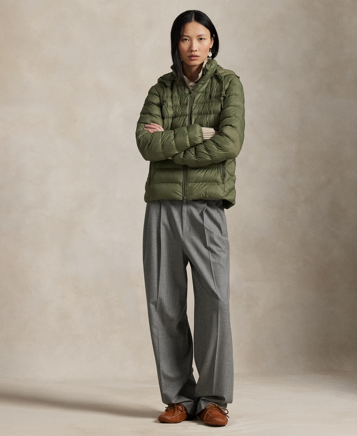 Polo Ralph Lauren Hooded Puffer Jacket In Green
