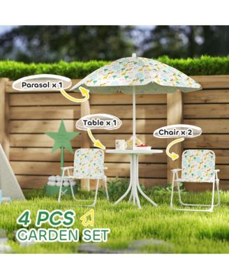 Kids Picnic Table and Chair Set, Activity Table with Chairs, Umbrella