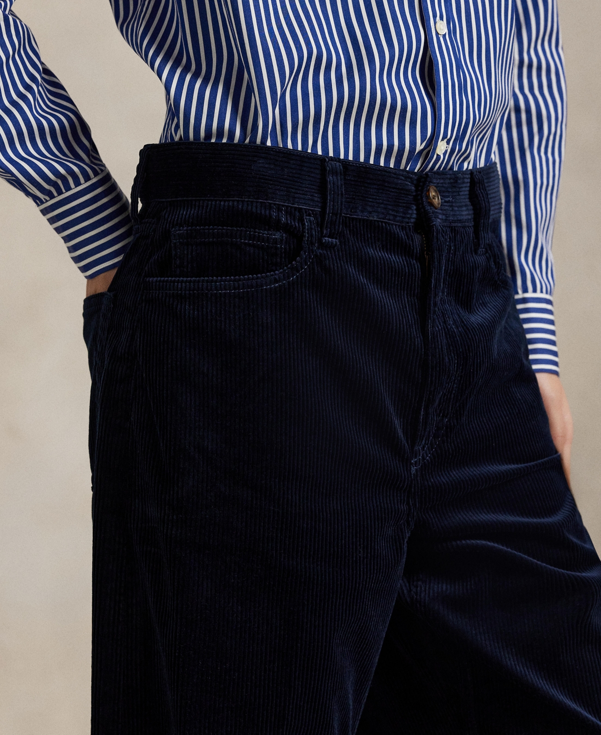 Polo Ralph Lauren Women's Corduroy Wide-leg Cropped Pant In Blue