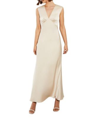Women's Satin Maxi Bridesmaid Dress