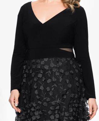 Plus Size Long Sleeve Embellished Dress