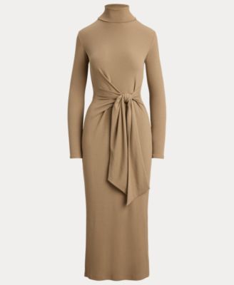 Women's Tie-Front Turtle Neck Dress