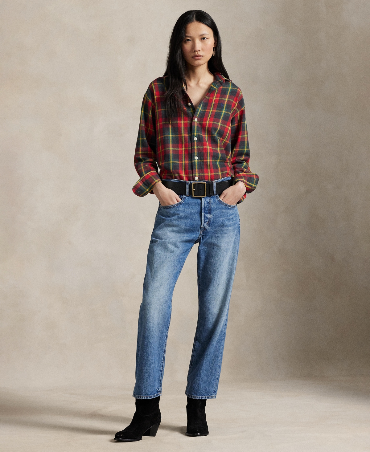 Polo Ralph Lauren Women's Long Sleeve Plaid Shirt In Multi