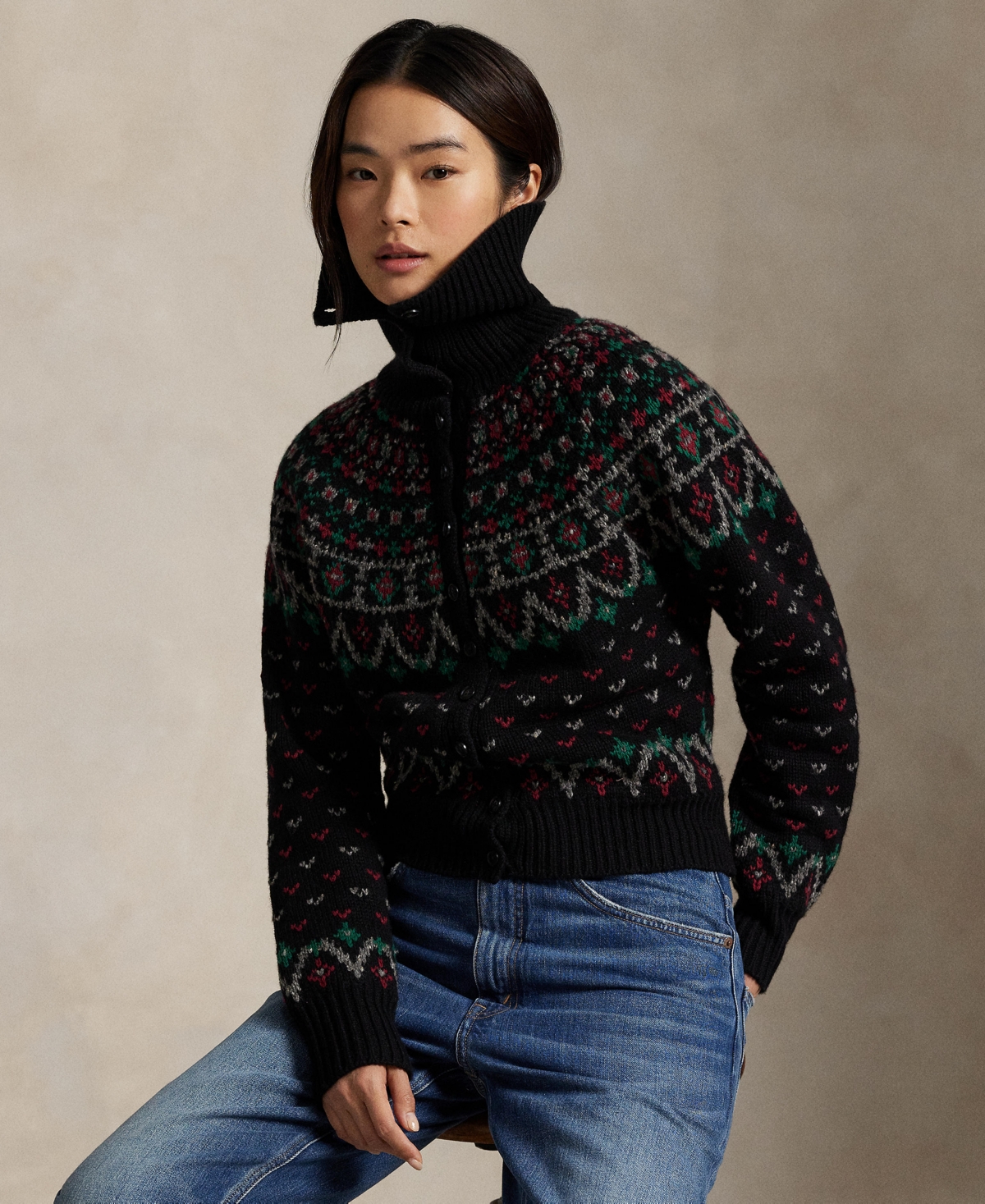 Polo Ralph Lauren Women's Fair Isle Long-Sleeve Cardigan