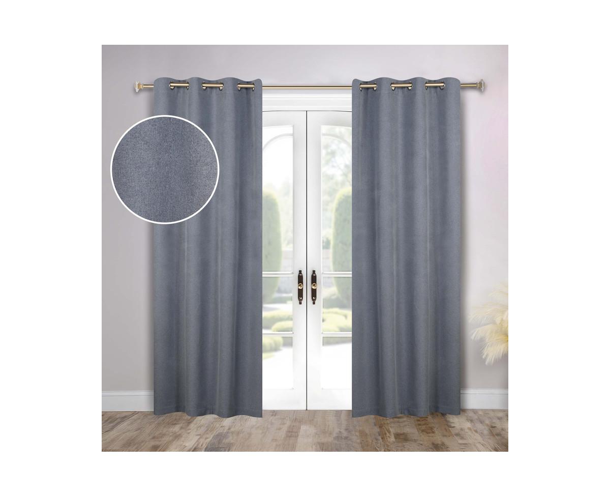 Superior Neal 100% Blackout Solid Machine Washable Curtains, Set of 2 Panels