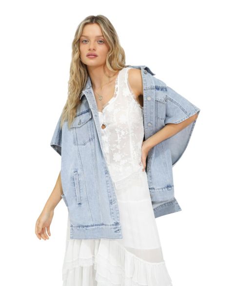 Женские жилеты Belle & Bloom Women's California Soul Oversized Denim Vest
