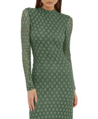 Women's Ola High-Neck Long-Sleeve Floral-Lace Dress