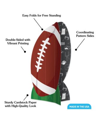 Big Dot of Happine Freestanding 3D Football Centerpiece Table Decorations - 8 Count
