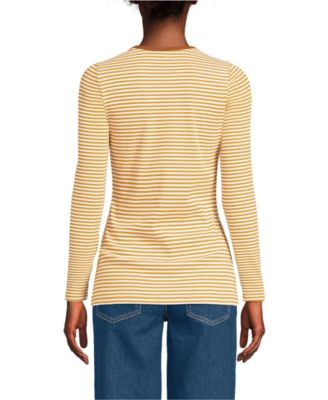Women's Petite Long Sleeve Micro Rib T-Shirt
