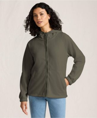 Lands' End Women's Anyweather RainDefense Fleece Full Zip Jacket