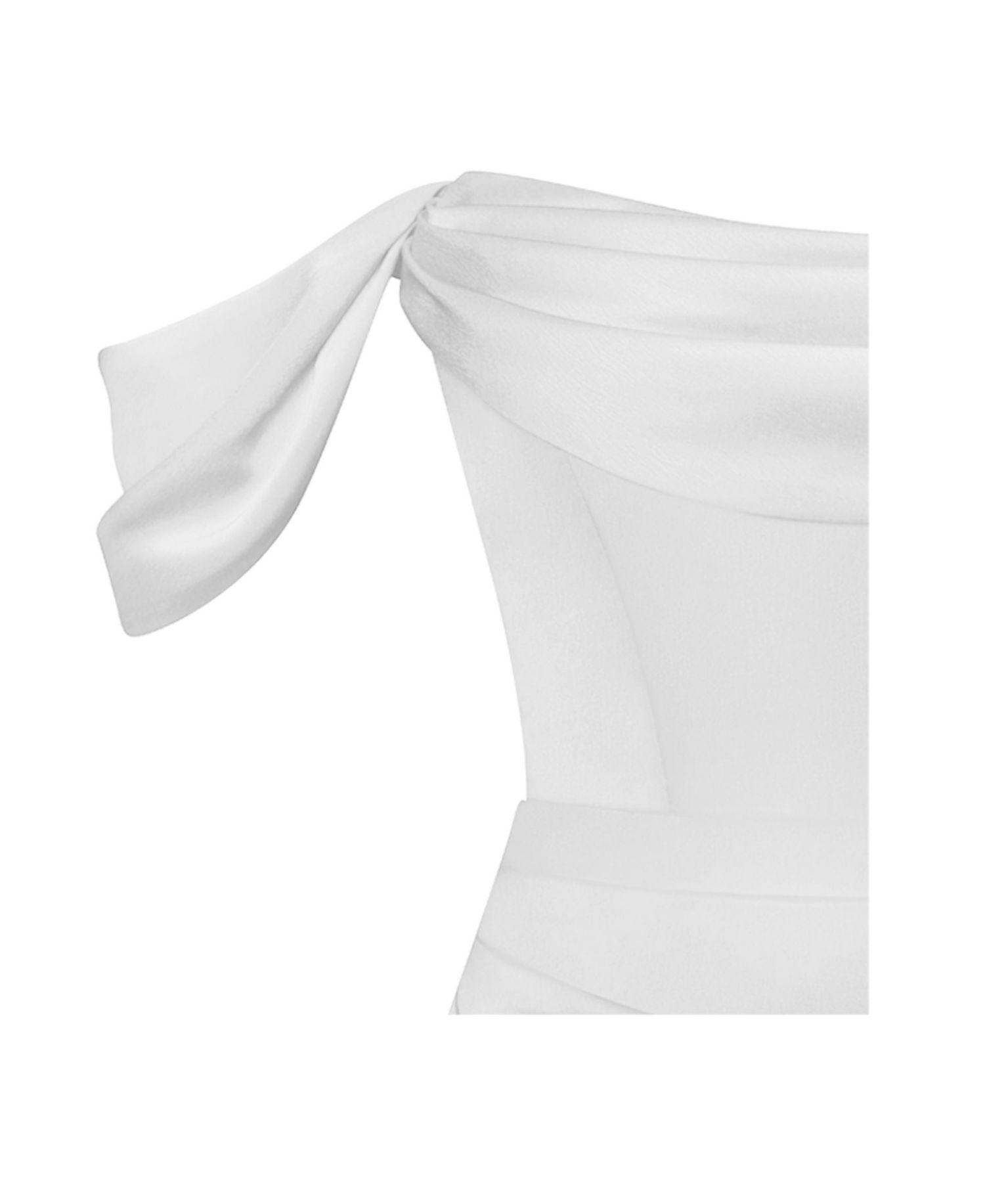 Women Ivona White Halter Neck Double Duchess Satin Gown