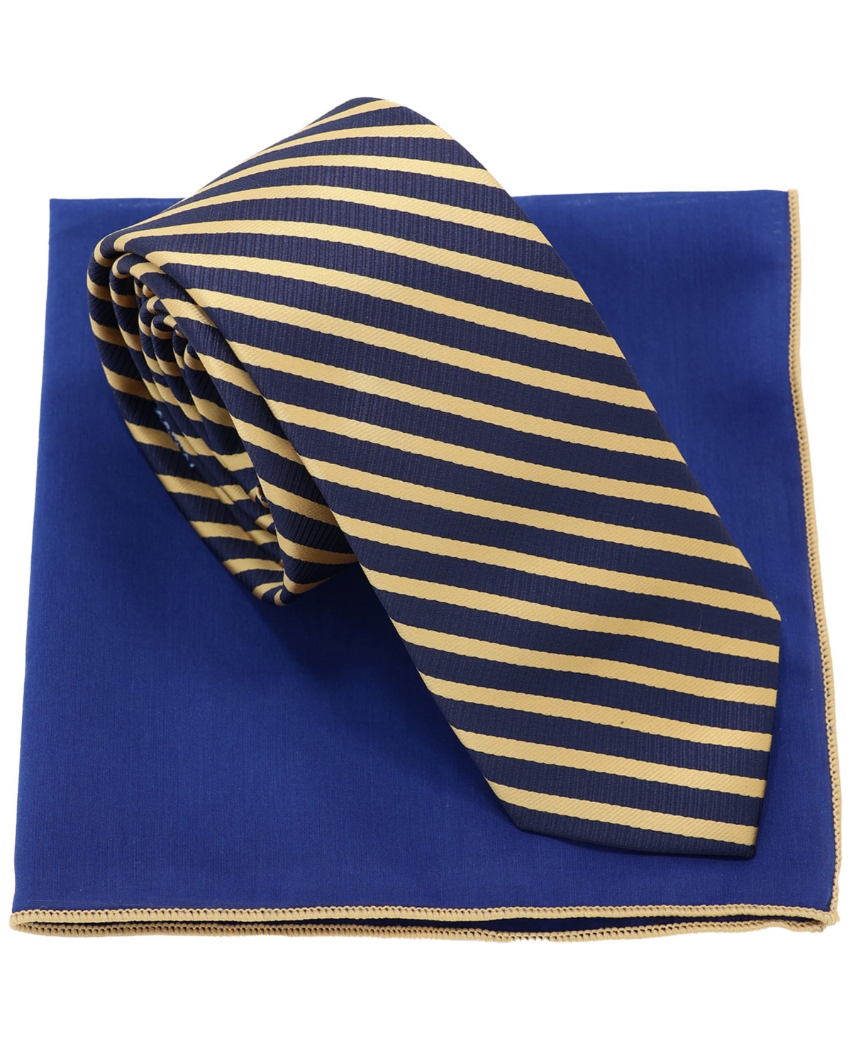 Ben Sherman Men's 2-Piece Stripe Tie and Pocket Square Half Box Set