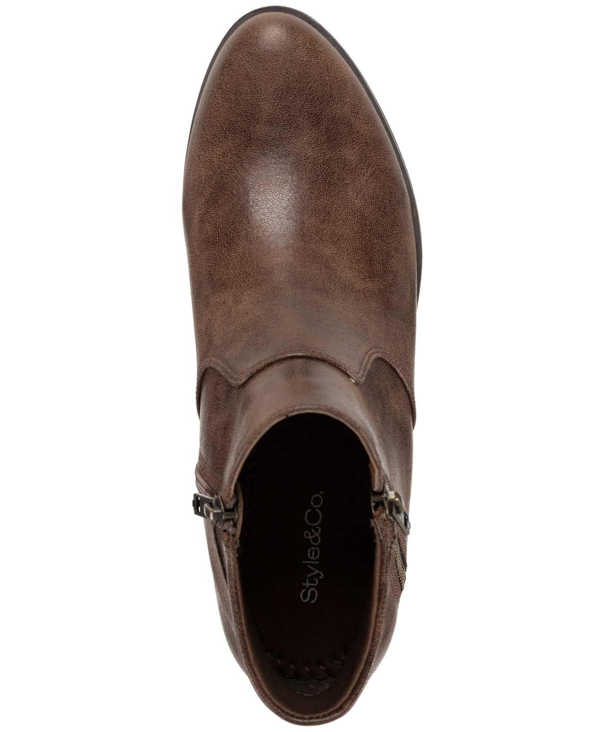 Style & Co Women's Ameliaa Block Heel Booties, Macy's Exclusive In Brown