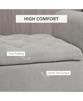 50" Bed End Bench with Ottoman and Storage,