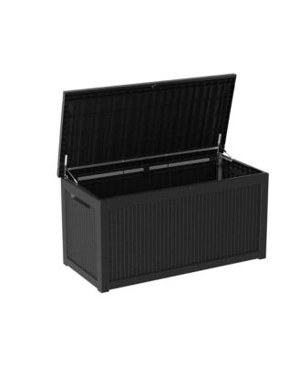 320 Gallon Patio Waterproof Resin Deck Box Lockable Outdoor Storage Garden Tools