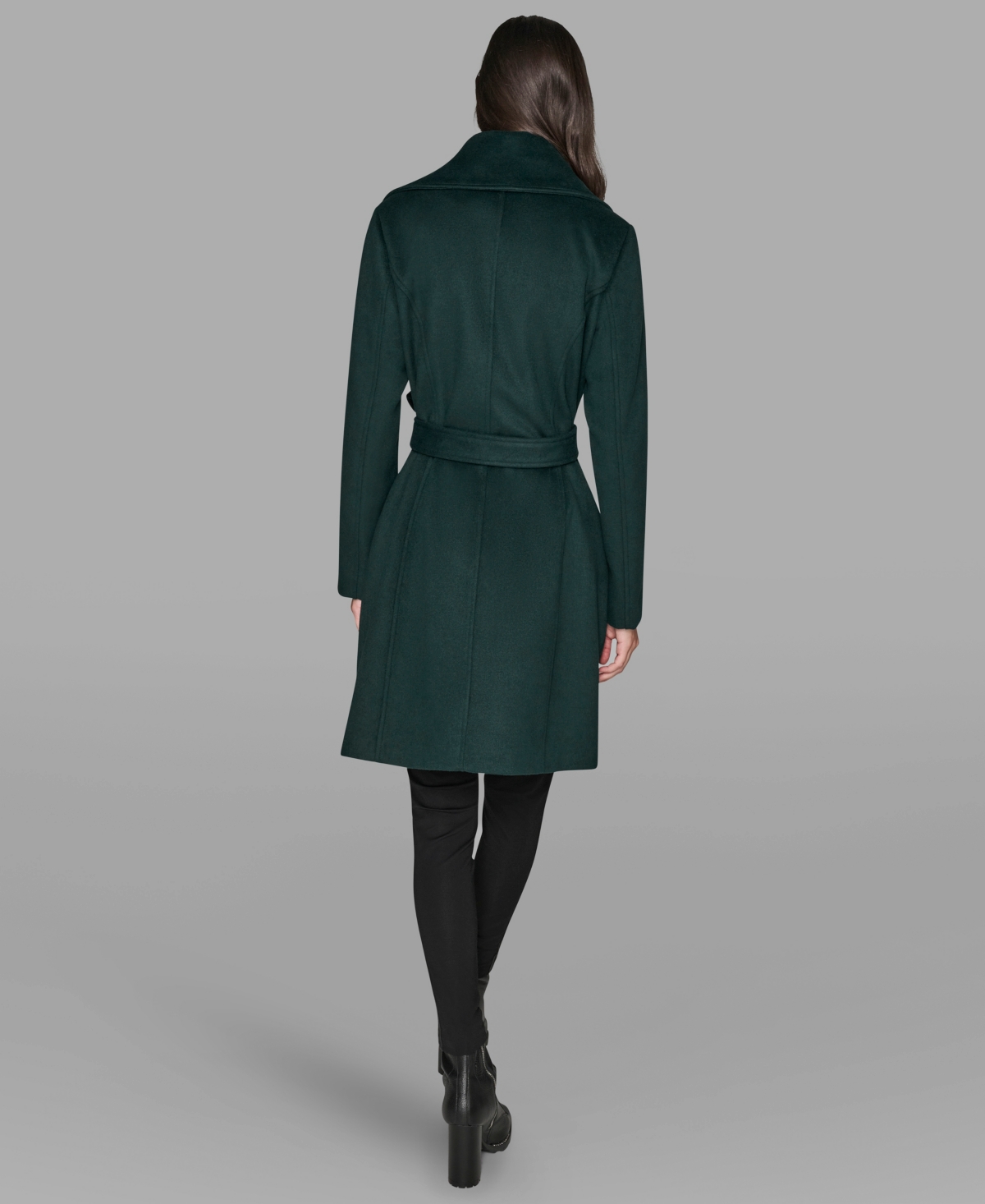 Karl Lagerfeld Women's Asymmetrical Wrap Coat In Green