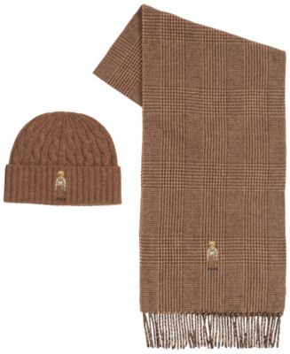 Polo Ralph Lauren Men's 2-Piece Charles Bear Hat & Scarf Gift Set
