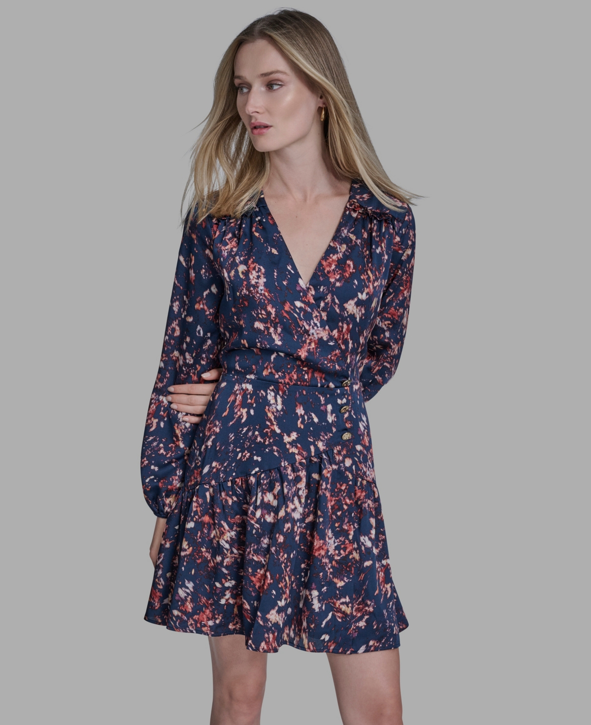 Bcbg Women's V-Neck Floral Shift Dress