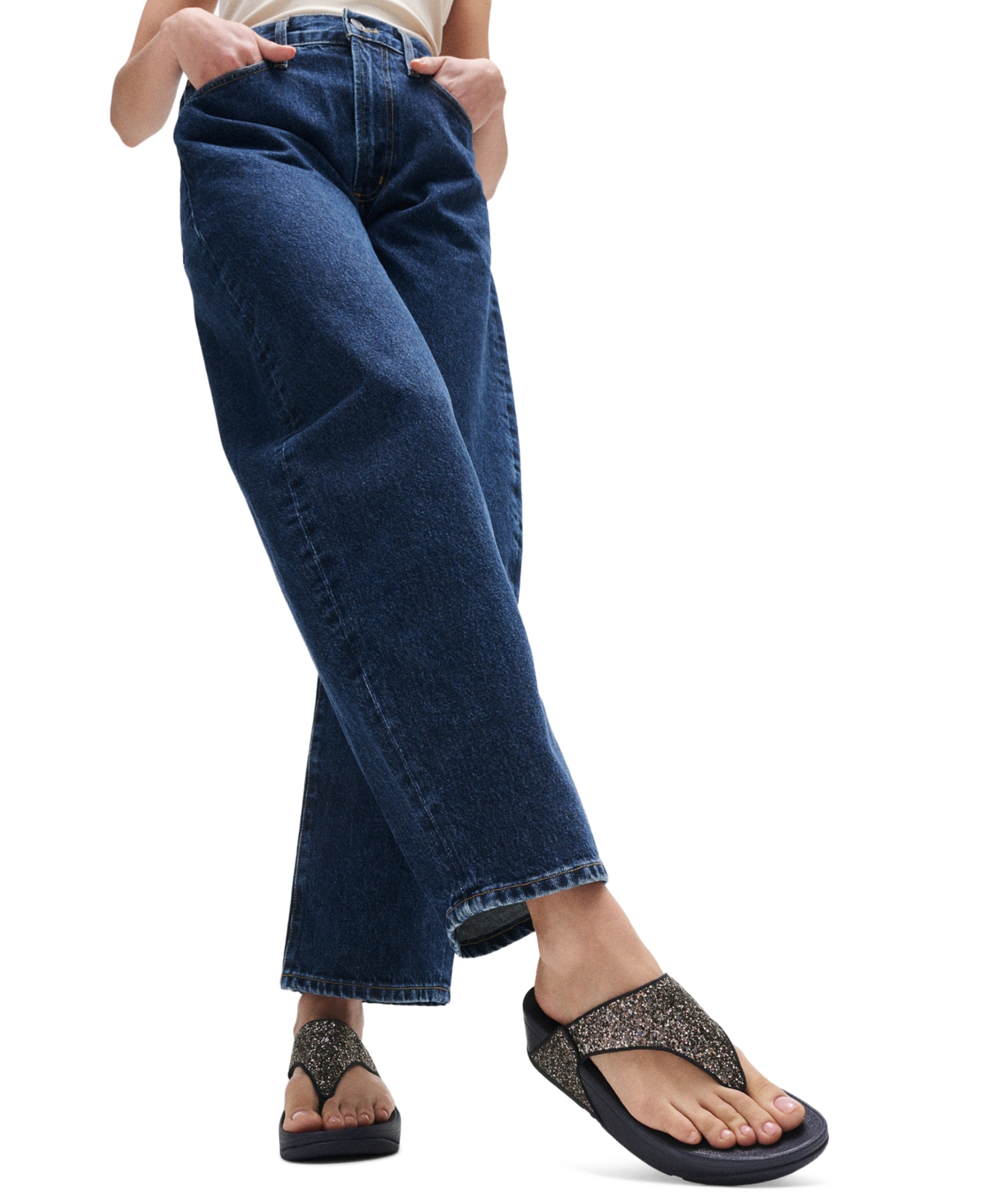 Fitflop Women's Lulu Multi-tonal Glitter Wedge Sandals In Blue