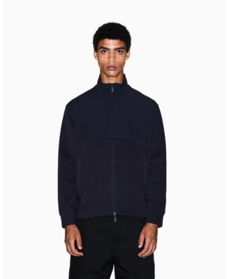A|X Armani Exchange - Men's Mixed Media Commuting Full Zip Sweatshirt