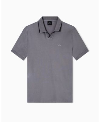 Men's Johnny Collar Pique with Collar Tipping Polo Shirt