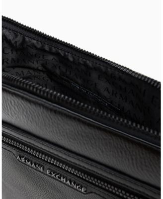 Men's Faux-Leather Flat Crossbody Bag