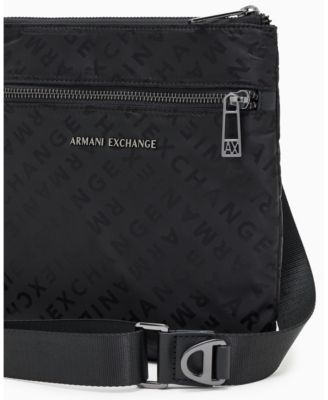 Men's Satin Jacquard Allover Logo Crossbody Bag
