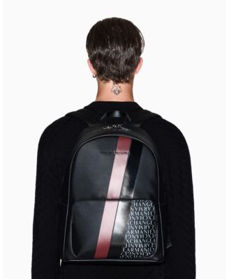 Men's Striped Logo Details Backpack