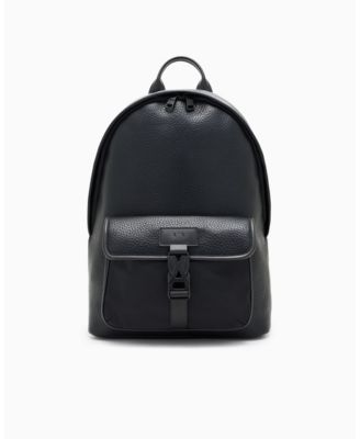 A|X Armani Exchange - Men's Pebbled polyurethane Leather with Buckle Backpack