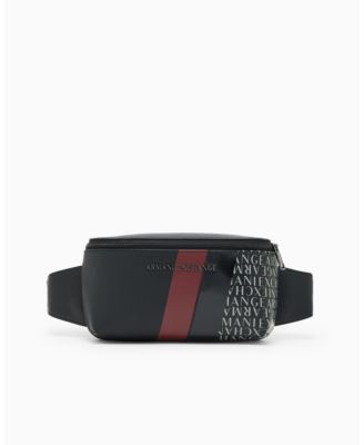 Men's Striped Detail Logo Graphic Belt Bag
