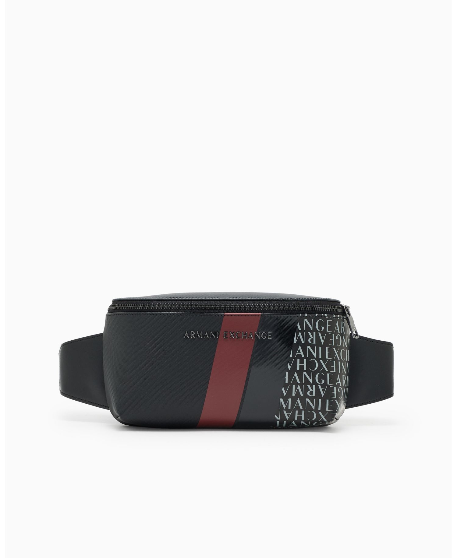 Men's Striped Detail Logo Graphic Belt Bag