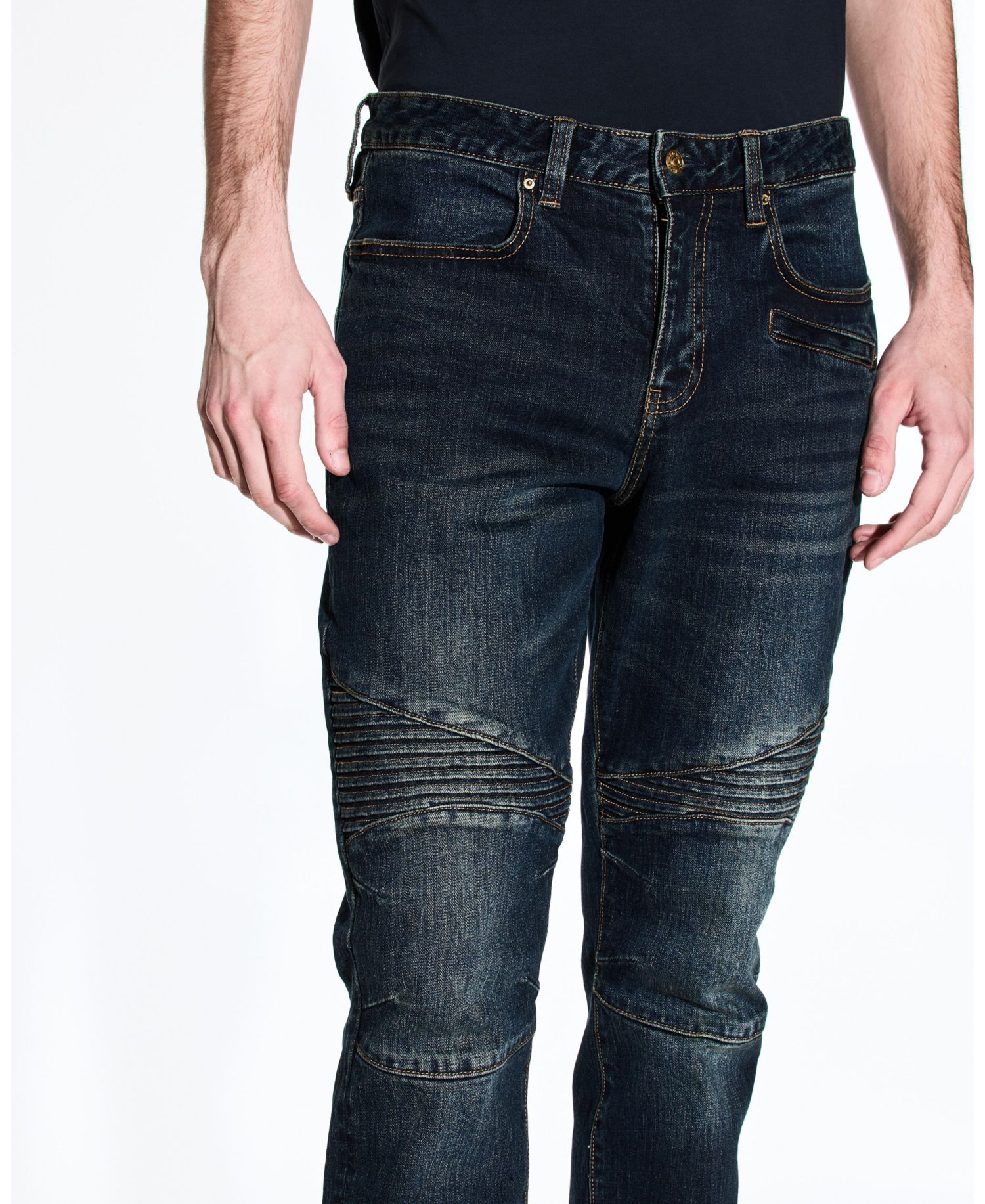 Men's Skinny Biker Denim Jeans