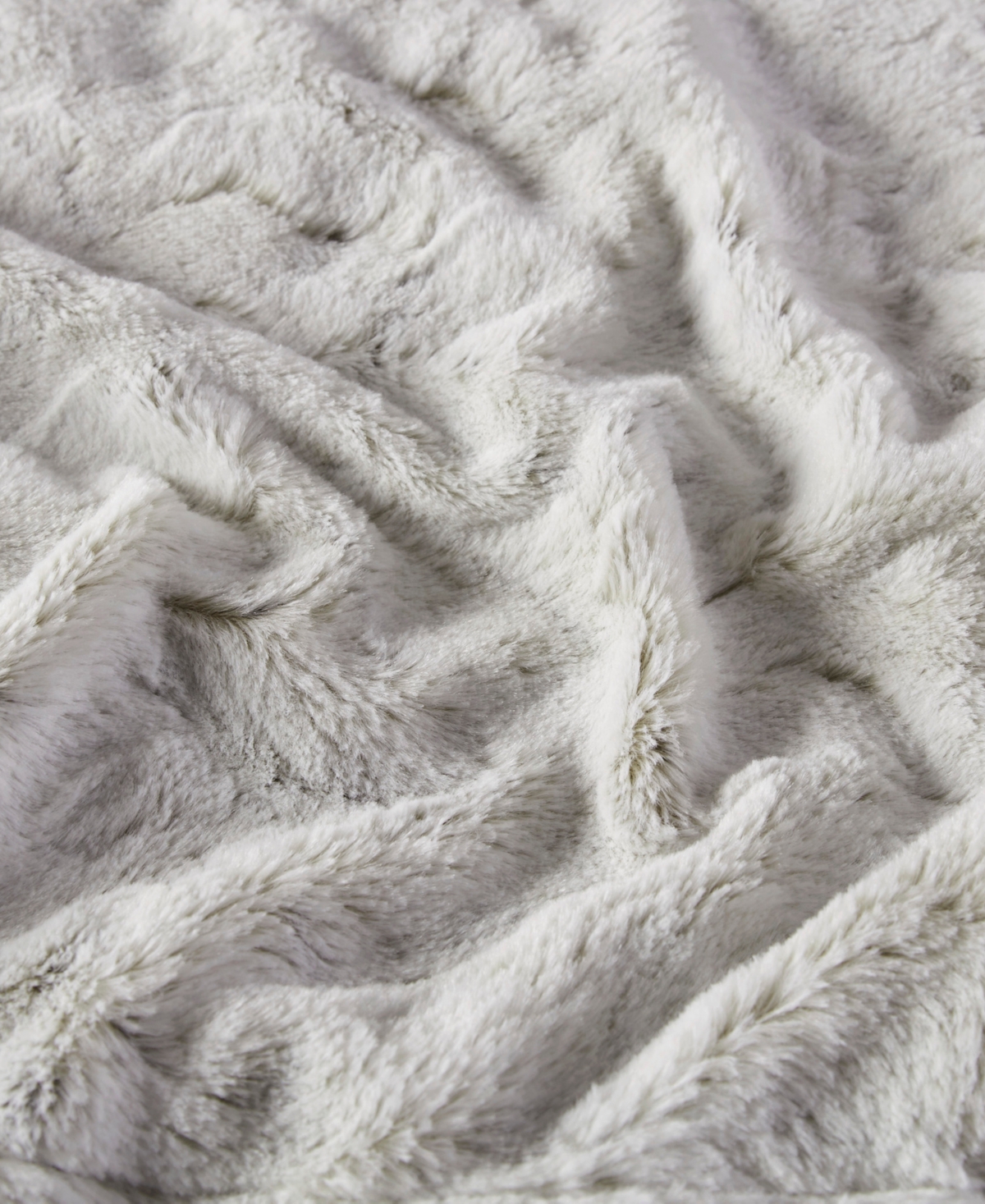 Madison Park Zuri Faux Fur Blanket, Twin In Gray