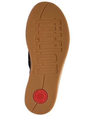 Women's Platfforms Espadrille Leather Wedge Slides