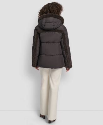 Women's Detailed Hooded Puffer Coat