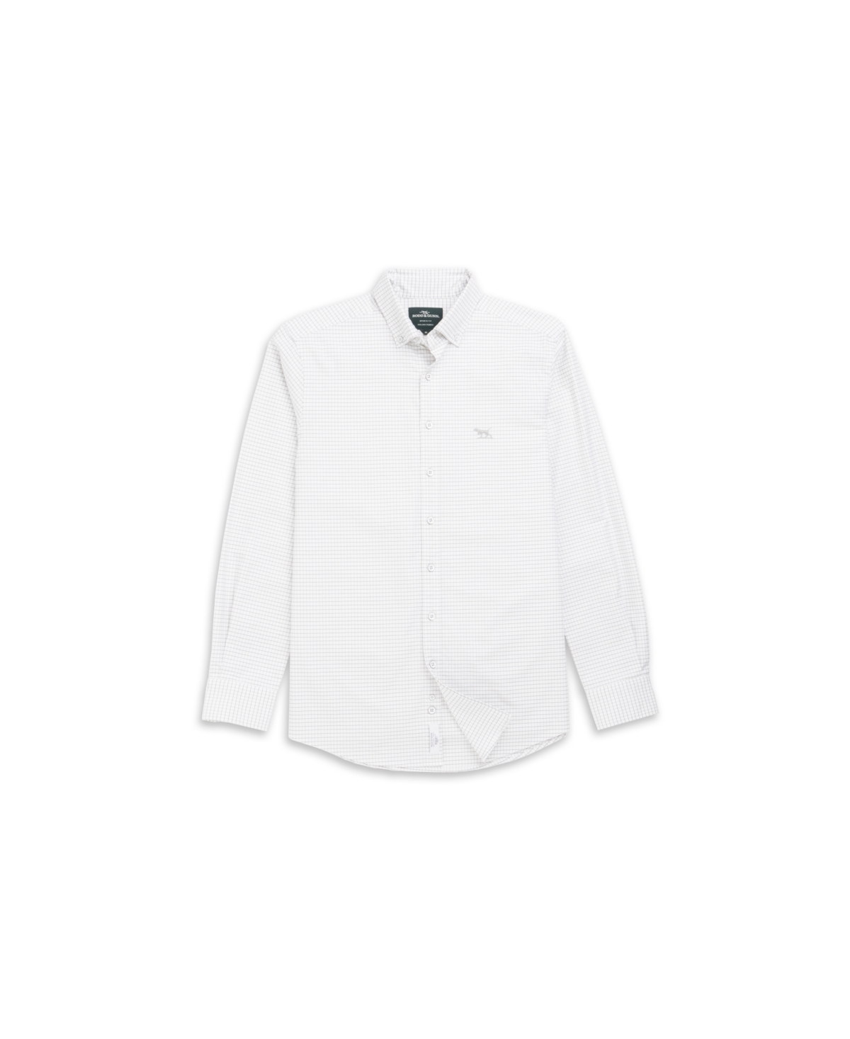 Rodd & Gunn Men's Gunn Check Oxford 5 Long Sleeve Sports Fit Shirt In White