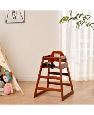 Walnut Solid Wood Double Feeding Eat and Grow Portable High Easy to Clean Baby Booster Chair