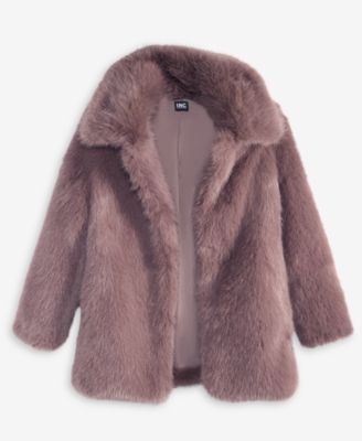 Women's Lapel Collar Faux-Fur Coat, Macy's Exclusive
