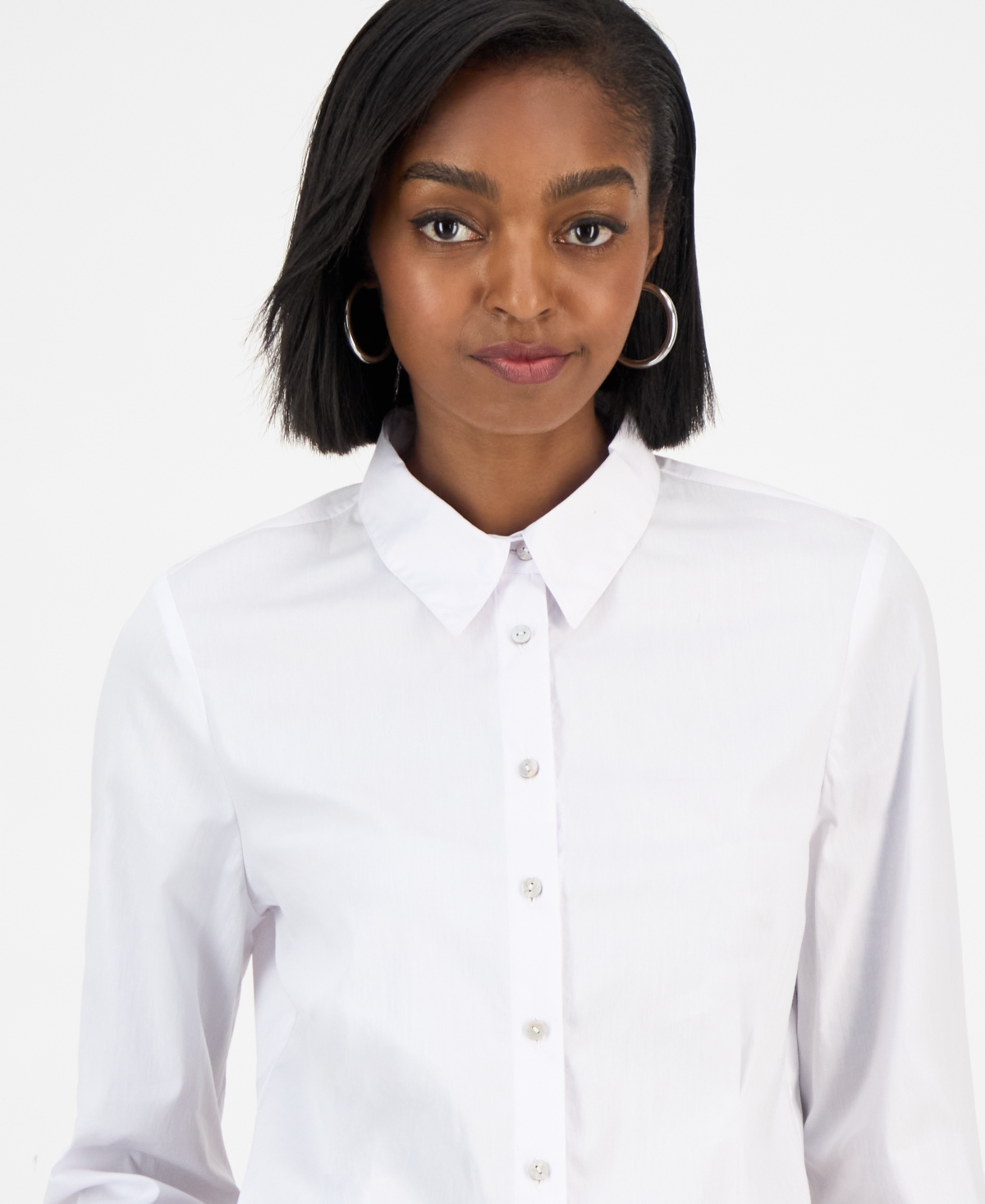 Bar Iii Women's Cropped Long-Sleeve Shirt, Macy's Exclusive
