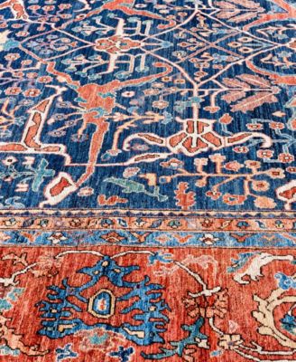 Adorn Hand Woven Rugs Serapi M0103 80 Rug Collection In Blue