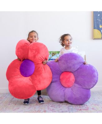 SoftZone Flower Floor Pillow, Bright Pink, 1