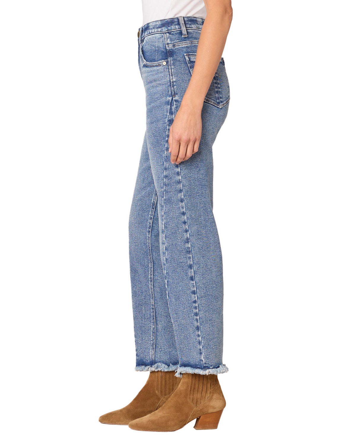 Democracy Petite High Rise Solid Ankle Pants In Blue