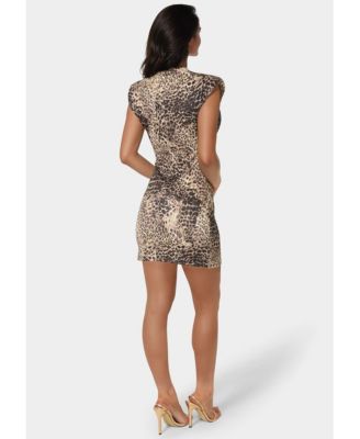 Women's Padded Shoulder Mini Dress