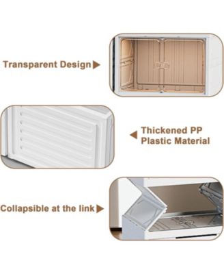 6 Tiers Foldable Shoe Rack Organizer, 12 Shoes Dustproof Collapsible Shoe Organizer- Suitable for Clothes Blankets Shoes Books, Folding Shoe Rack for Hallway, Living Room, Bedroom