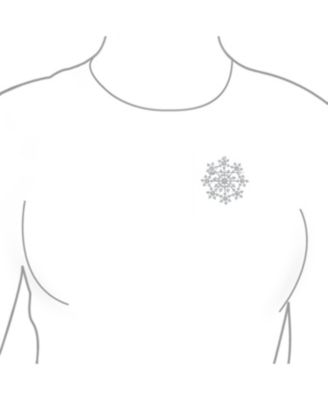 Large Frozen Winter Holiday Party CZ Pave Cubic Zirconia Scarf Christmas Statement Snowflake Brooch Pin Brass